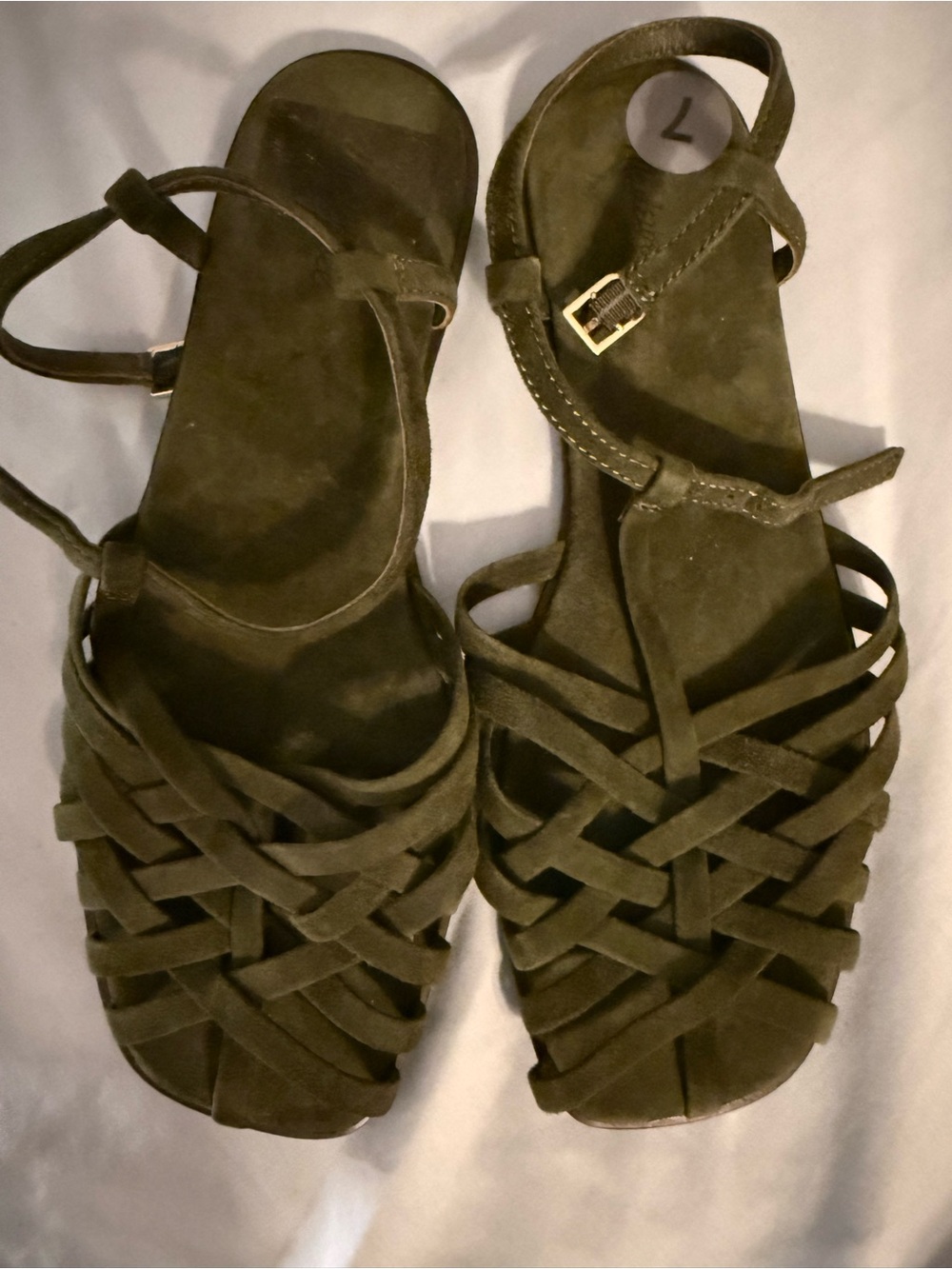 Madewell Milano Fisherman Olive Green Strappy Sandals - Picture 2 of 4